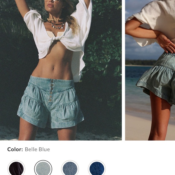 We The Free Fleur Denim Shorts Belle Blue sold out online NWT - Picture 9 of 9